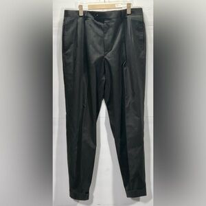 MENS DARK GREY PANTS WITH LIGHT GREY STRIPE.SIZE  35R MEASURES 34 X 30